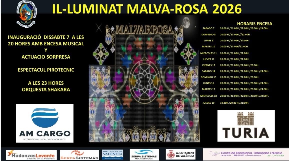 Horarios encendido Fallas 2026